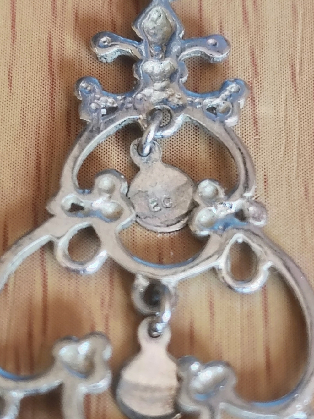 Ornate Filigree Dangle Earrings in Marked 925 - Picture 3 of 4